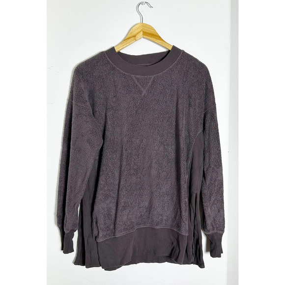 American Eagle Aerie Cozy Good Vibes Soft Oversized Sweatshirt Plum Purple Sz XS - Picture 2 of 5